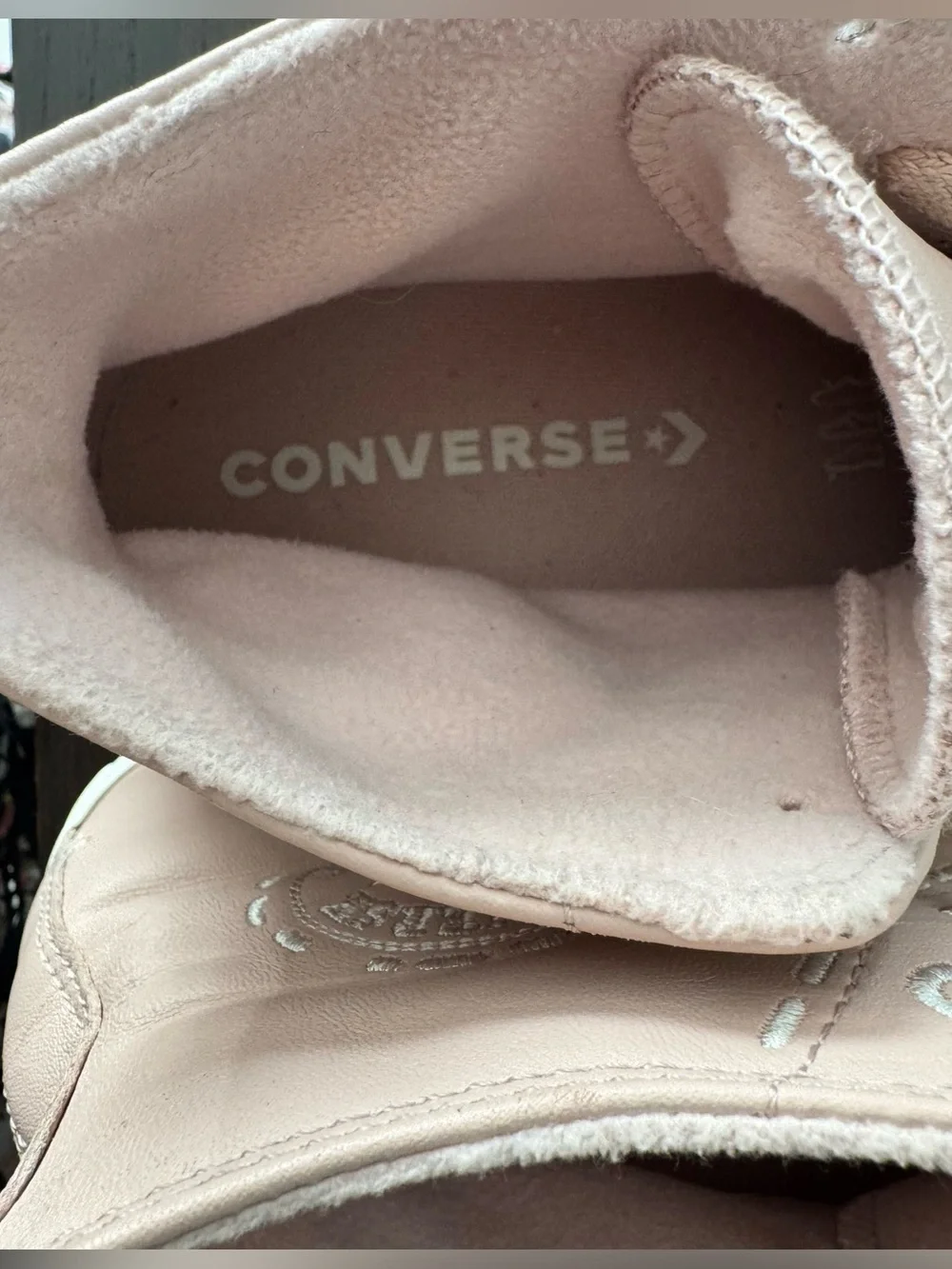 Converse Chuck Taylor Lift Platform High Top Bold Stitch Pink Sage Leather Sz 9 - Picture 8 of 9